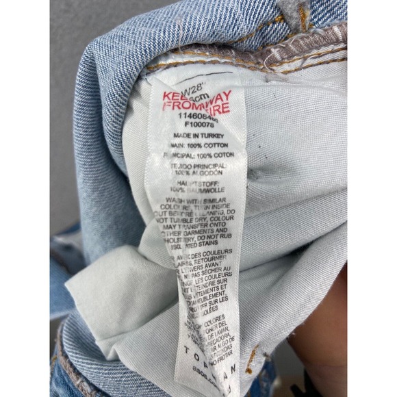 Topman Shorts Mens Sz 28 Slim Cut Off Denim Shorts Raw Hem Pockets Button Fly‎ - Picture 10 of 11